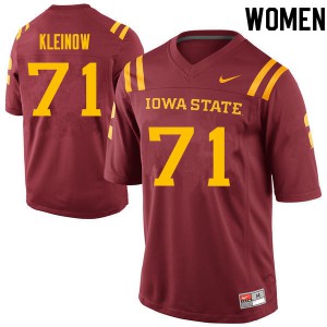 Women Iowa State University #71 Alex Kleinow Cardinal Stitched Jersey 417368-531