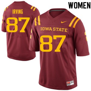 Women's Iowa State University #87 David Irving Cardinal Official Jerseys 208687-477