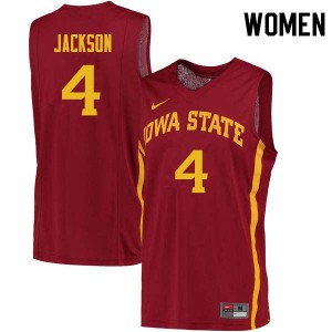 Women's Iowa State Cyclones #4 Donovan Jackson Cardinal Official Jerseys 612684-667