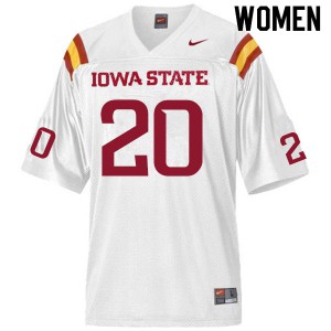 Women's Iowa State University #20 Hayes Gibson White Stitch Jersey 558206-394