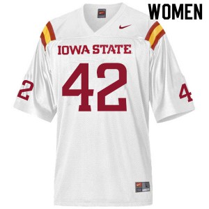 Women Cyclones #42 Jack Tiarks White Embroidery Jersey 864926-877