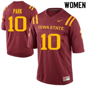 Womens Iowa State #10 Jacob Park Cardinal Stitch Jersey 546643-117