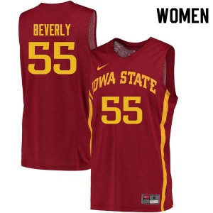 Women ISU #55 Jeff Beverly Cardinal Basketball Jerseys 773289-437