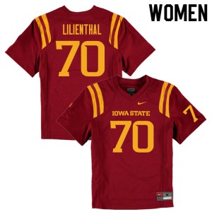 Womens Cyclones #70 Joe Lilienthal Cardinal NCAA Jersey 440288-624