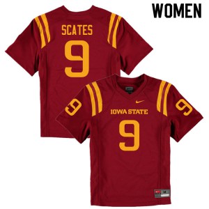 Women Iowa State #9 Joe Scates Cardinal NCAA Jersey 811619-476