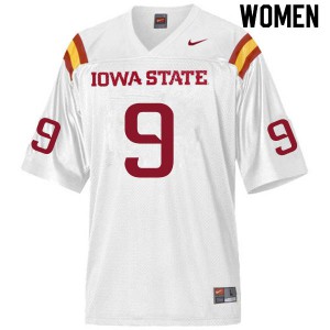 Women's Iowa State #9 Joe Scates White Alumni Jerseys 596005-581