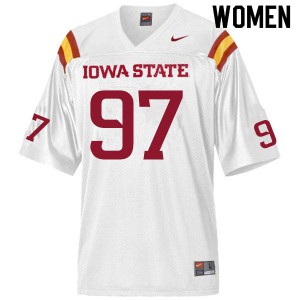 Womens Iowa State University #97 Kaden Sutton White Player Jerseys 387657-531