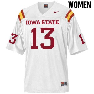 Women's Iowa State #13 Leonard Glass White Alumni Jersey 721185-476