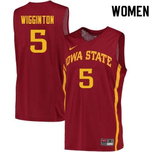 Women Cyclones #5 Lindell Wigginton Cardinal Basketball Jersey 456364-883