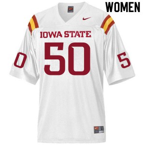 Women's Iowa State University #50 Logan Otting White Player Jersey 554911-476