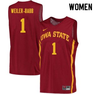 Womens ISU #1 Nick Weiler-Babb Cardinal High School Jerseys 561777-398