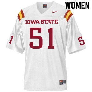Women Iowa State #51 Stevo Klotz White Stitched Jersey 827435-675