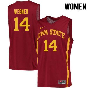 Women Iowa State University #14 Waldo Wegner Cardinal Alumni Jersey 578830-185
