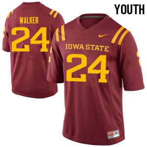 Youth Iowa State #24 Amechie Walker Cardinal Embroidery Jersey 624703-575