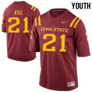 Youth Iowa State University #21 Tayvonn Kyle Cardinal Stitch Jerseys 600084-903