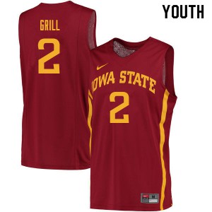 Youth Cyclones #2 Caleb Grill Cardinal Official Jerseys 656911-978