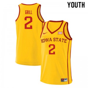 Youth Cyclones #2 Caleb Grill Yellow Basketball Jersey 780953-846