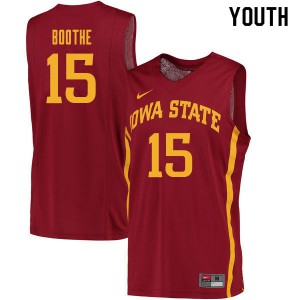 Youth Cyclones #15 Carter Boothe Cardinal Embroidery Jerseys 561914-985