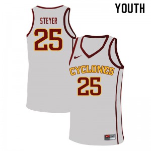 Youth Cyclones #25 Eric Steyer White Stitched Jersey 333927-910