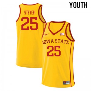Youth Iowa State University #25 Eric Steyer Yellow University Jersey 103627-200