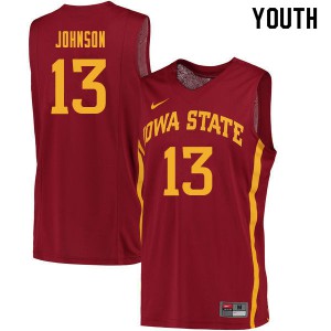 Youth Iowa State Cyclones #13 Javan Johnson Cardinal Basketball Jerseys 973445-211