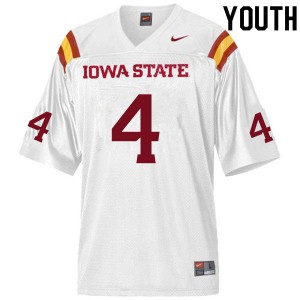 Youth Iowa State #4 Johnnie Lang White Stitch Jerseys 375318-287