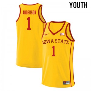 Youth ISU #1 Luke Anderson Yellow NCAA Jersey 369314-888