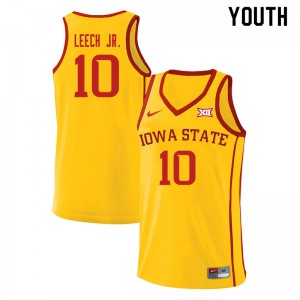 Youth Iowa State #10 Marcedus Leech Jr. Yellow Stitched Jersey 262001-981