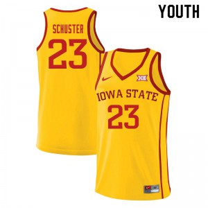 Youth Iowa State Cyclones #23 Nate Schuster Yellow Official Jersey 631234-653