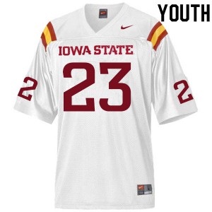 Youth Cyclones #23 Parker Rickert White NCAA Jersey 580426-195