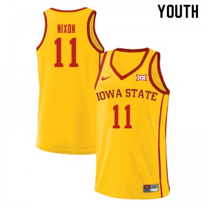 Youth Iowa State University #11 Prentiss Nixon Yellow Embroidery Jerseys 454396-499
