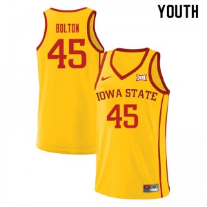 Youth Iowa State University #45 Rasir Bolton Yellow NCAA Jerseys 248744-310