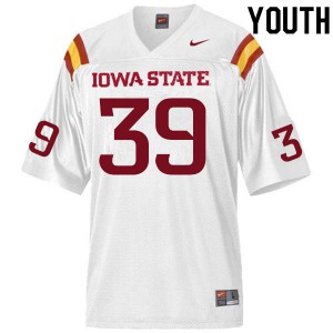 Youth Iowa State University #39 Steve Wirtel White Official Jersey 969453-573