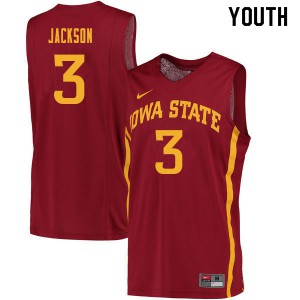 Youth Iowa State University #3 Tre Jackson Cardinal Stitched Jersey 387453-912