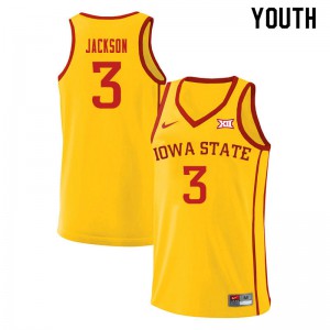Youth Cyclones #3 Tre Jackson Yellow Basketball Jerseys 697698-535