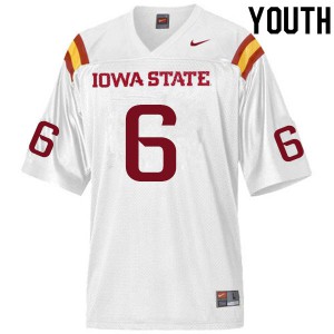 Youth Iowa State University #6 Tymar Sutton White NCAA Jerseys 746034-240