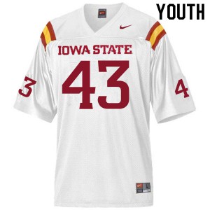 Youth Iowa State Cyclones #43 Dae'Shawn Davis White Football Jerseys 339126-874