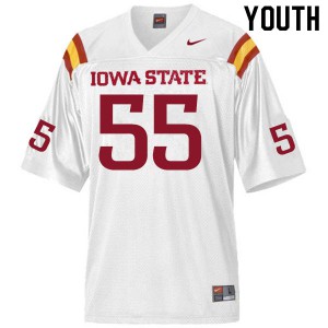 Youth Iowa State #55 Darrell Simmons Jr. White Player Jersey 779357-557