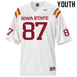Youth ISU #87 Easton Dean White Stitched Jerseys 389910-880