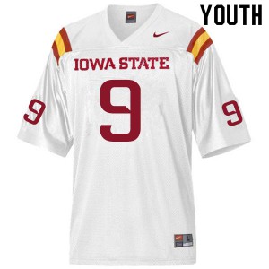 Youth Iowa State University #9 Will McDonald IV White Player Jersey 232693-120