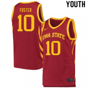 Youth Cyclones #10 Xavier Foster Cardinal Stitched Jerseys 892539-490