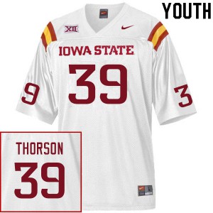 Youth Cyclones #39 Asle Thorson White Stitch Jersey 261684-117