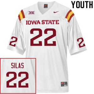 Youth Iowa State University #22 Deon Silas White College Jersey 829061-947