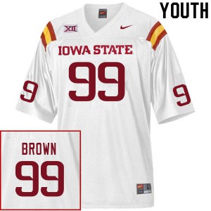 Youth Iowa State Cyclones #99 Howard Brown White Stitch Jerseys 720452-224