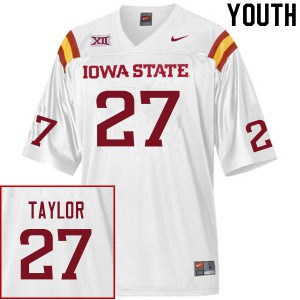 Youth Iowa State University #27 Israel Taylor White Player Jersey 297610-811