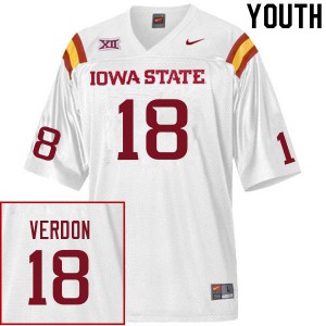 Youth Iowa State #18 Malik Verdon White University Jerseys 386031-474