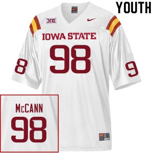 Youth Cyclones #98 Trent McCann White Football Jersey 910320-595