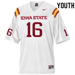 Youth Iowa State University #16 Answer Gaye White Stitched Jersey 482811-208