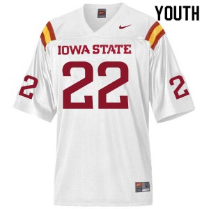 Youth Iowa State Cyclones #22 Coal Flansburg White College Jerseys 203245-107
