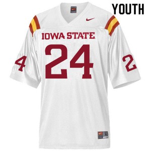 Youth Iowa State #24 D.J. Miller White Stitch Jerseys 130762-551